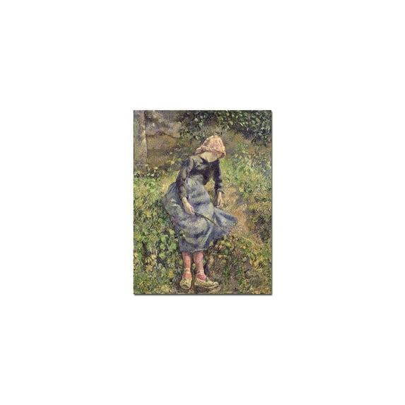 Trademark Fine Art "Girl with a Stick 1881" Canvas Art by Camille Pissarro