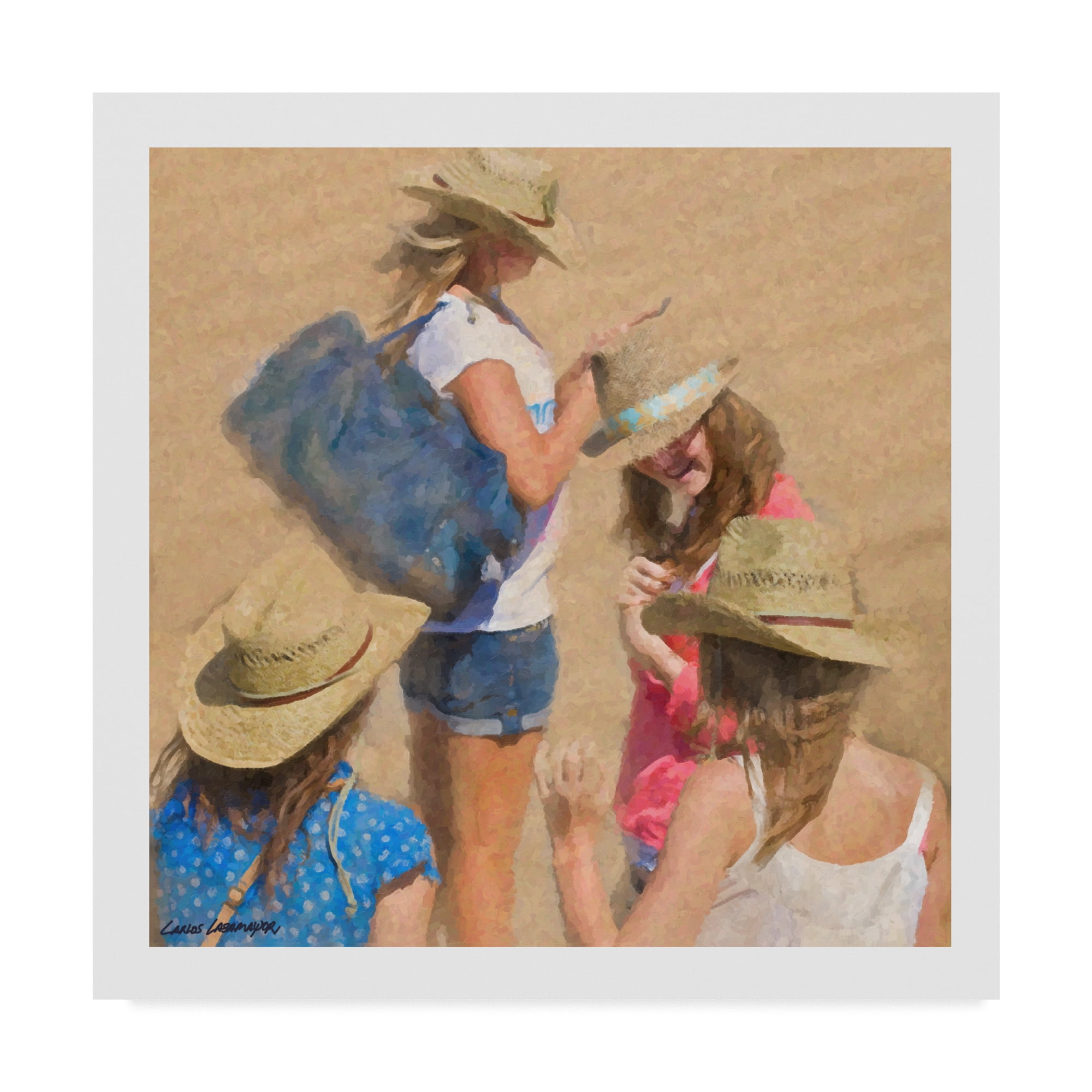 Trademark Fine Art 'Girls On The Beach' Canvas Art by Carlos Casamayor