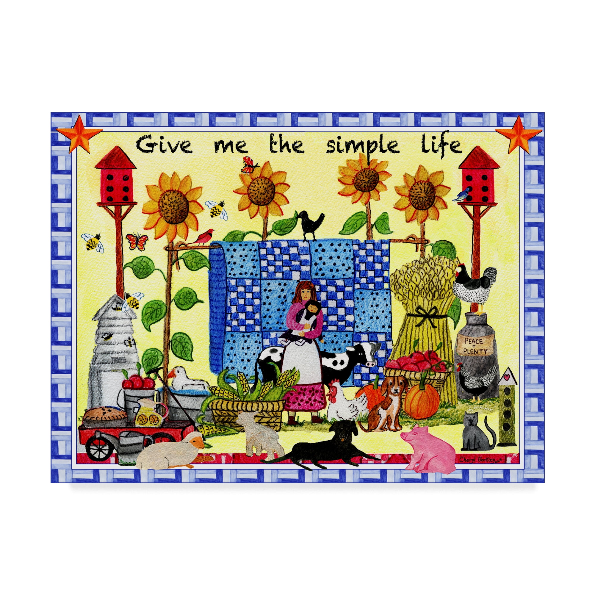 Trademark Fine Art 'Give Me The Simple Life' Canvas Art by Cheryl Bartley