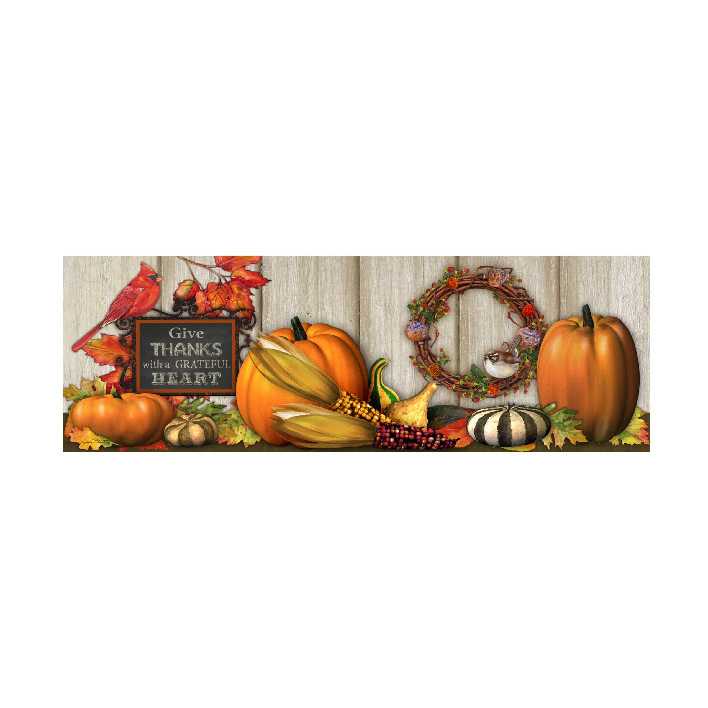 Trademark Fine Art 'Give Thanks with a Grateful Heart' Canvas Art by Jean Plout