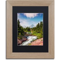 Trademark Fine Art "Glacial Creek" Canvas Art by Michael Blanchette Photography Black Matte, Birch Frame