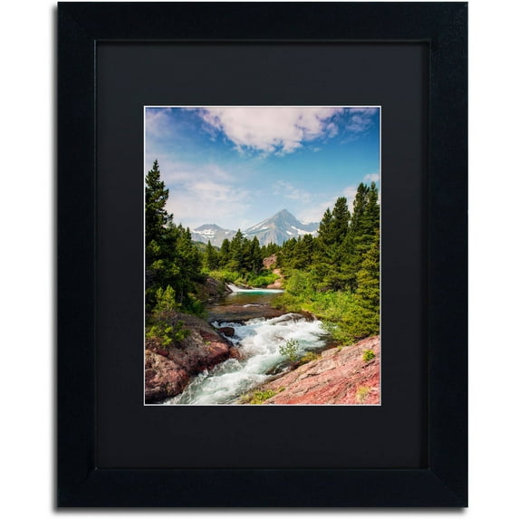 Trademark Fine Art "Glacial Creek" Canvas Art by Michael Blanchette Photography Black Matte, Black Frame
