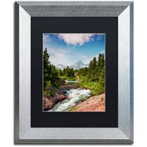 Trademark Fine Art "Glacial Creek" Canvas Art by Michael Blanchette Photography Black Matte, Silver Frame