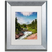 Trademark Fine Art "Glacial Creek" Canvas Art by Michael Blanchette Photography White Matte, Silver Frame