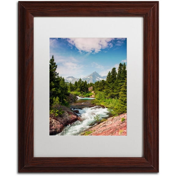 Trademark Fine Art "Glacial Creek" Canvas Art by Michael Blanchette Photography White Matte, Wood Frame