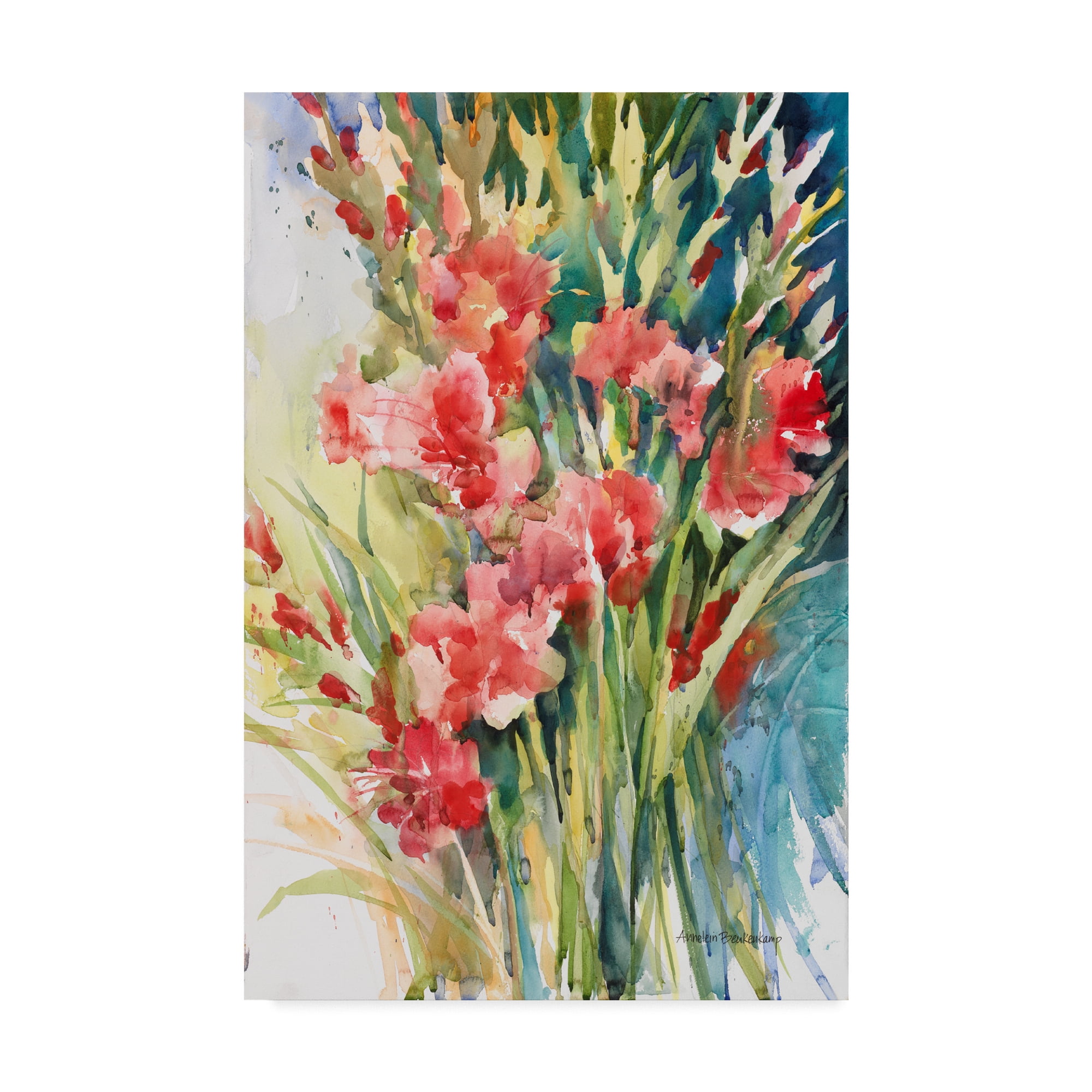 Trademark Fine Art 'Gladiola Bunch' Canvas Art by Annelein Beukenkamp