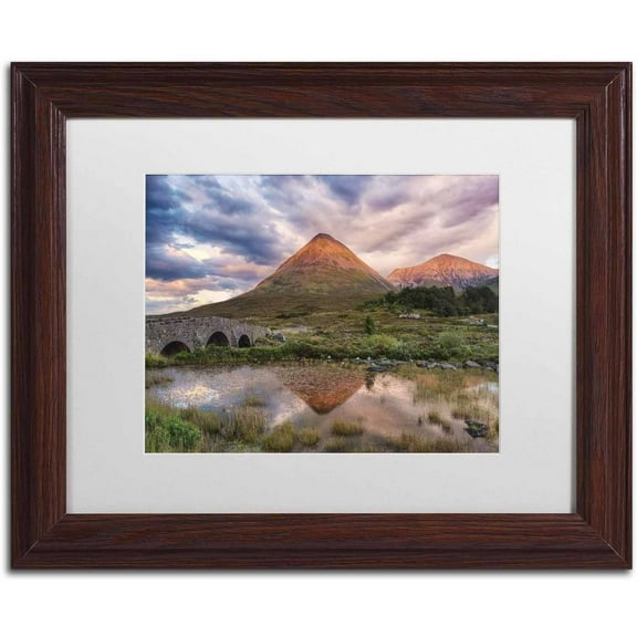 Trademark Fine Art 'Glamaig Sunset' Canvas Art by Michael Blanchette Photography, White Matte, Wood Frame
