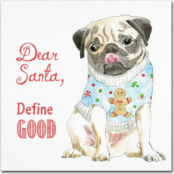 Trademark Fine Art "Glamour Pups Christmas IV" Canvas Art by Beth Grove