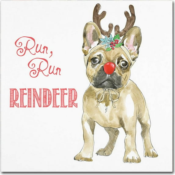 Trademark Fine Art "Glamour Pups Christmas V" Canvas Art by Beth Grove