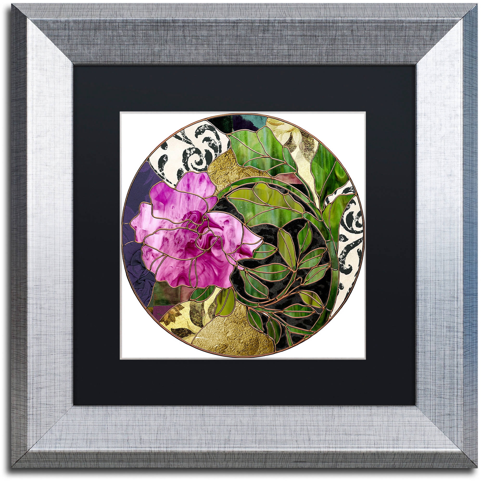 Trademark Fine Art "Glassberry II" Canvas Art by Color Bakery Black Matte, Silver Frame