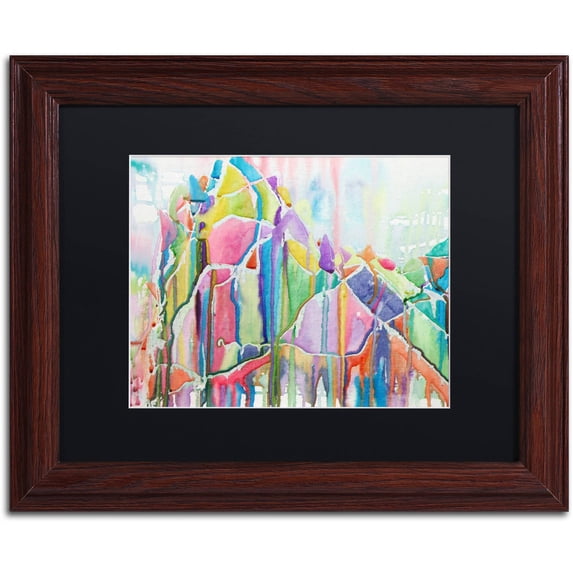 Trademark Fine Art "Glint of Gold" Canvas Art by Lauren Moss Black Matte, Wood Frame