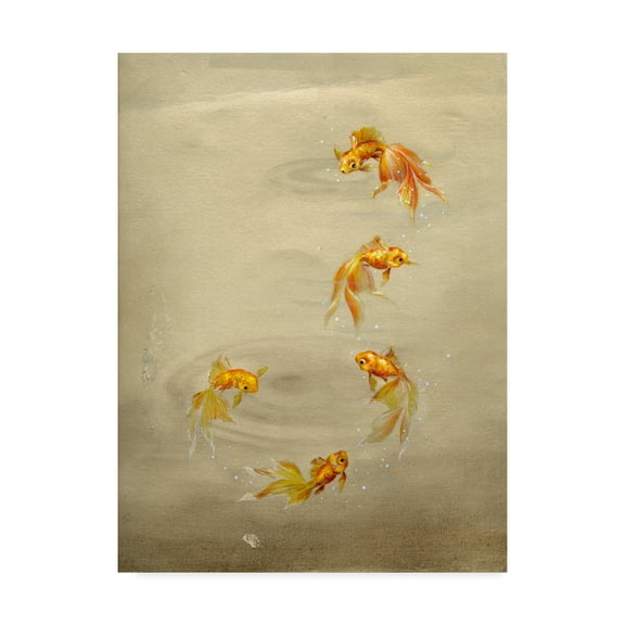 Trademark Fine Art 'Glittering Goldfish' Canvas Art by Peggy Harris