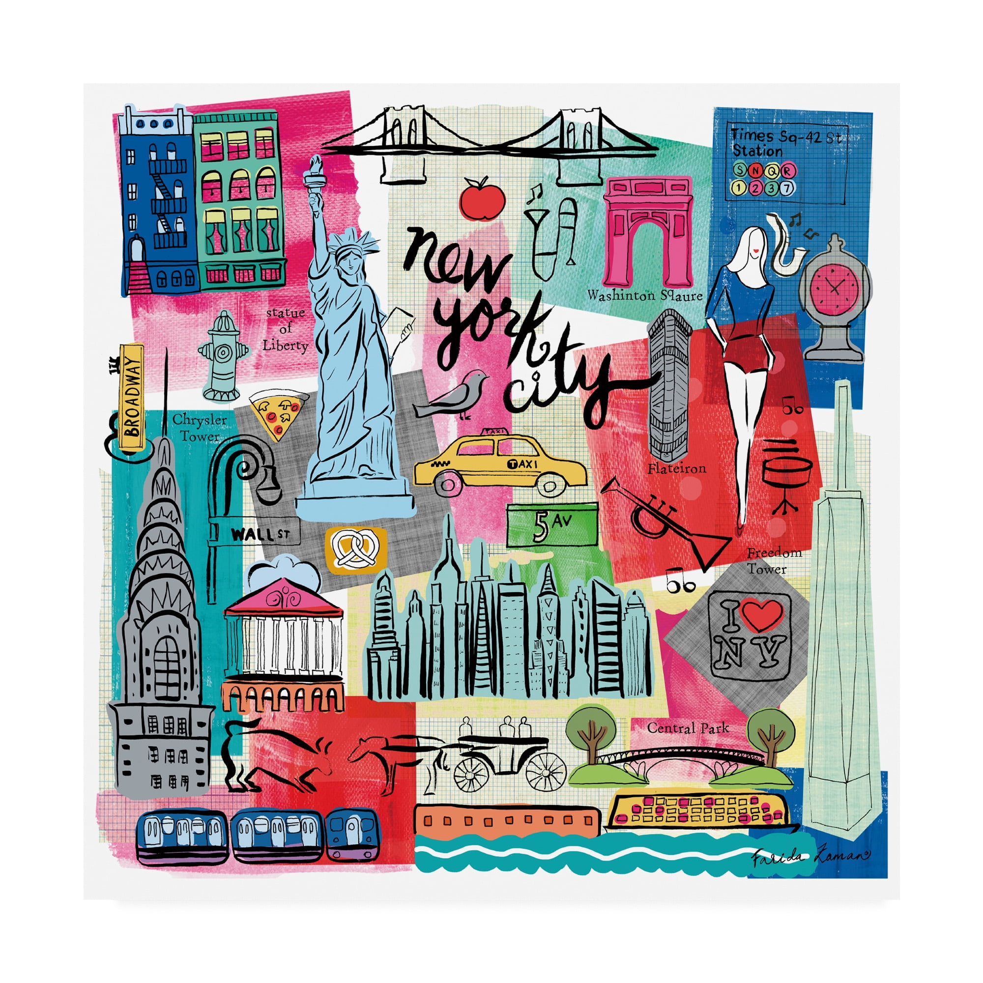 Trademark Fine Art 'Global Travel I' Canvas Art by Farida Zaman