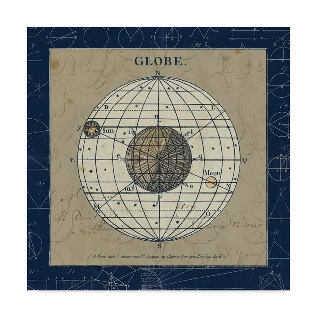 Trademark Fine Art 'Globe Blue' Canvas Art by Sue Schlabach