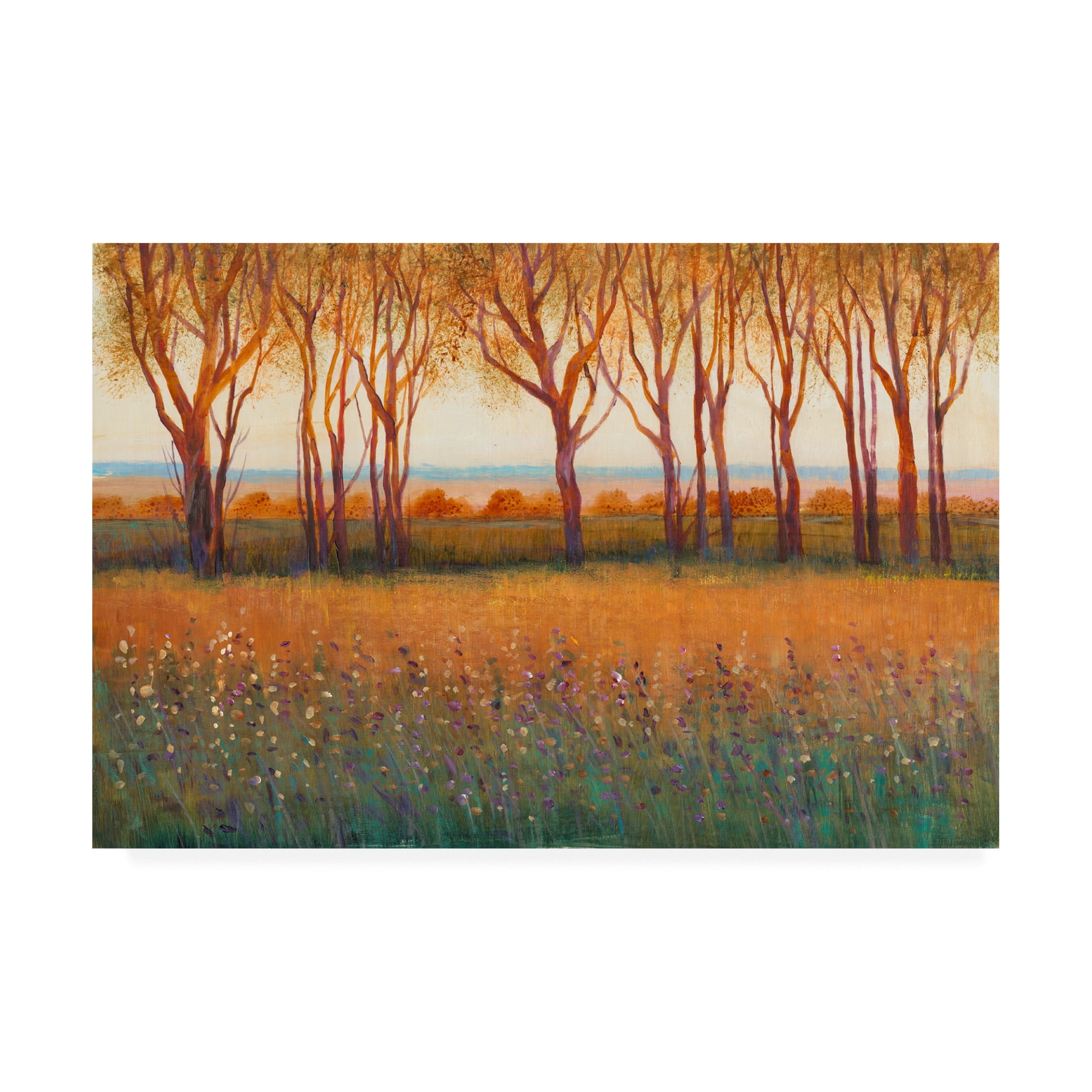 Autumn Glow Landscape Canvas Art in Brown and Green