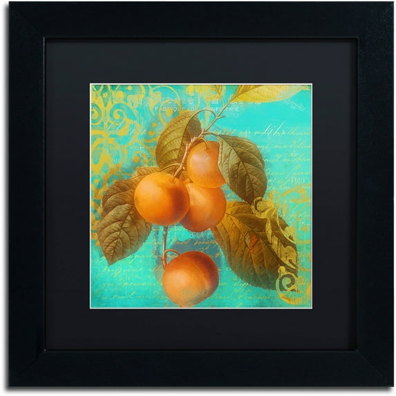 Trademark Fine Art "Glowing Fruits I" Canvas Art by Color Bakery Black Matte, Black Frame