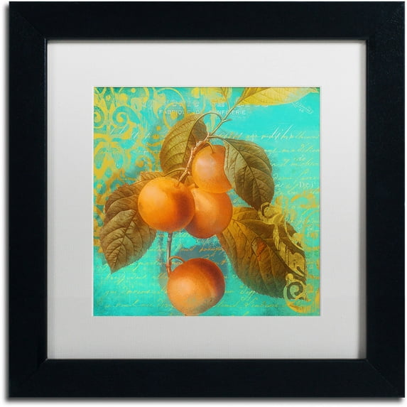 Trademark Fine Art "Glowing Fruits I" Canvas Art by Color Bakery White Matte, Black Frame