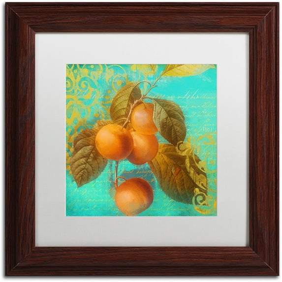 Trademark Fine Art "Glowing Fruits I" Canvas Art by Color Bakery White Matte, Wood Frame