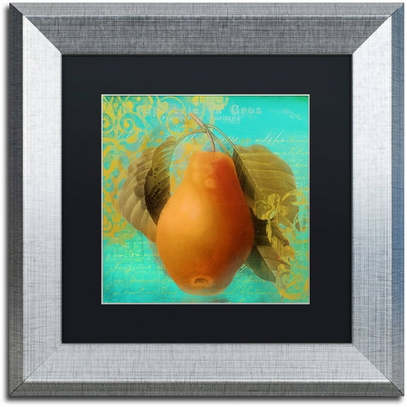 Trademark Fine Art "Glowing Fruits IV" Canvas Art by Color Bakery Black Matte, Silver Frame