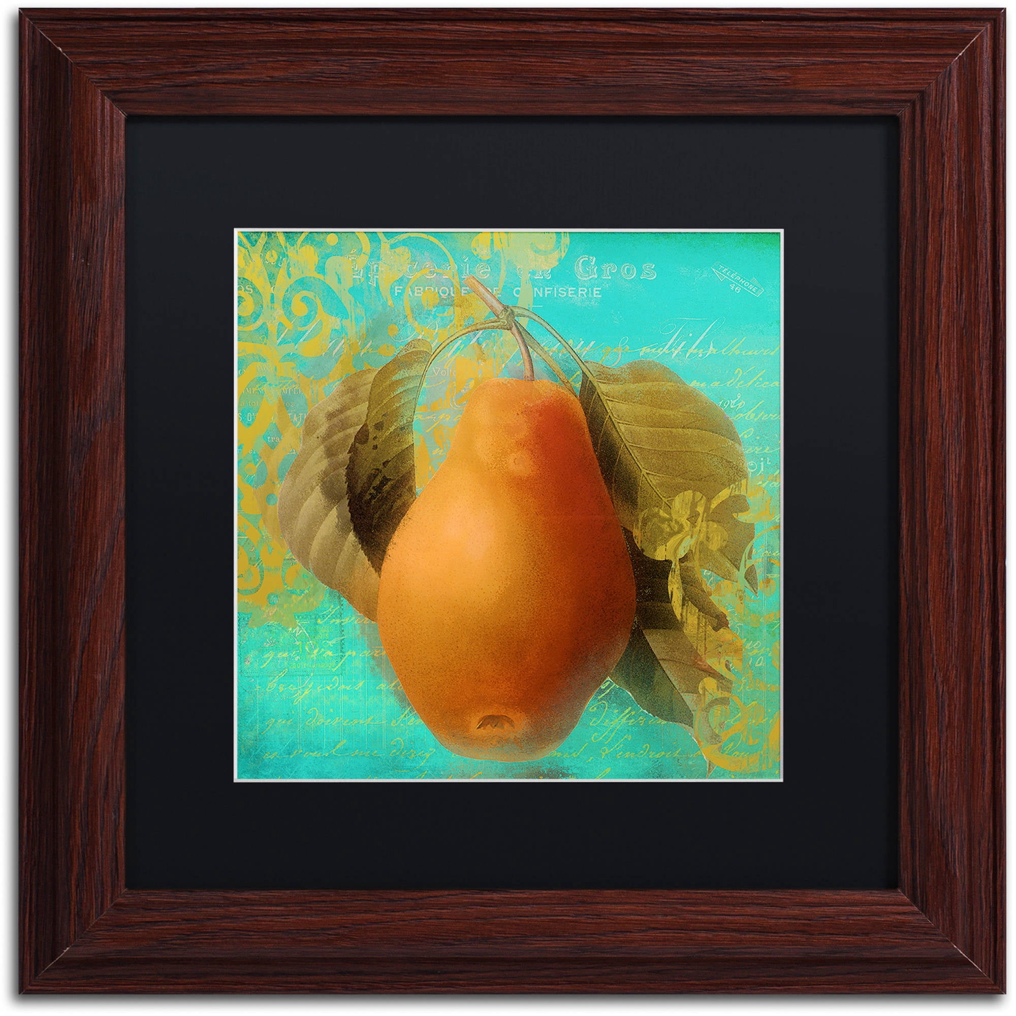 Trademark Fine Art "Glowing Fruits IV" Canvas Art by Color Bakery Black Matte, Wood Frame