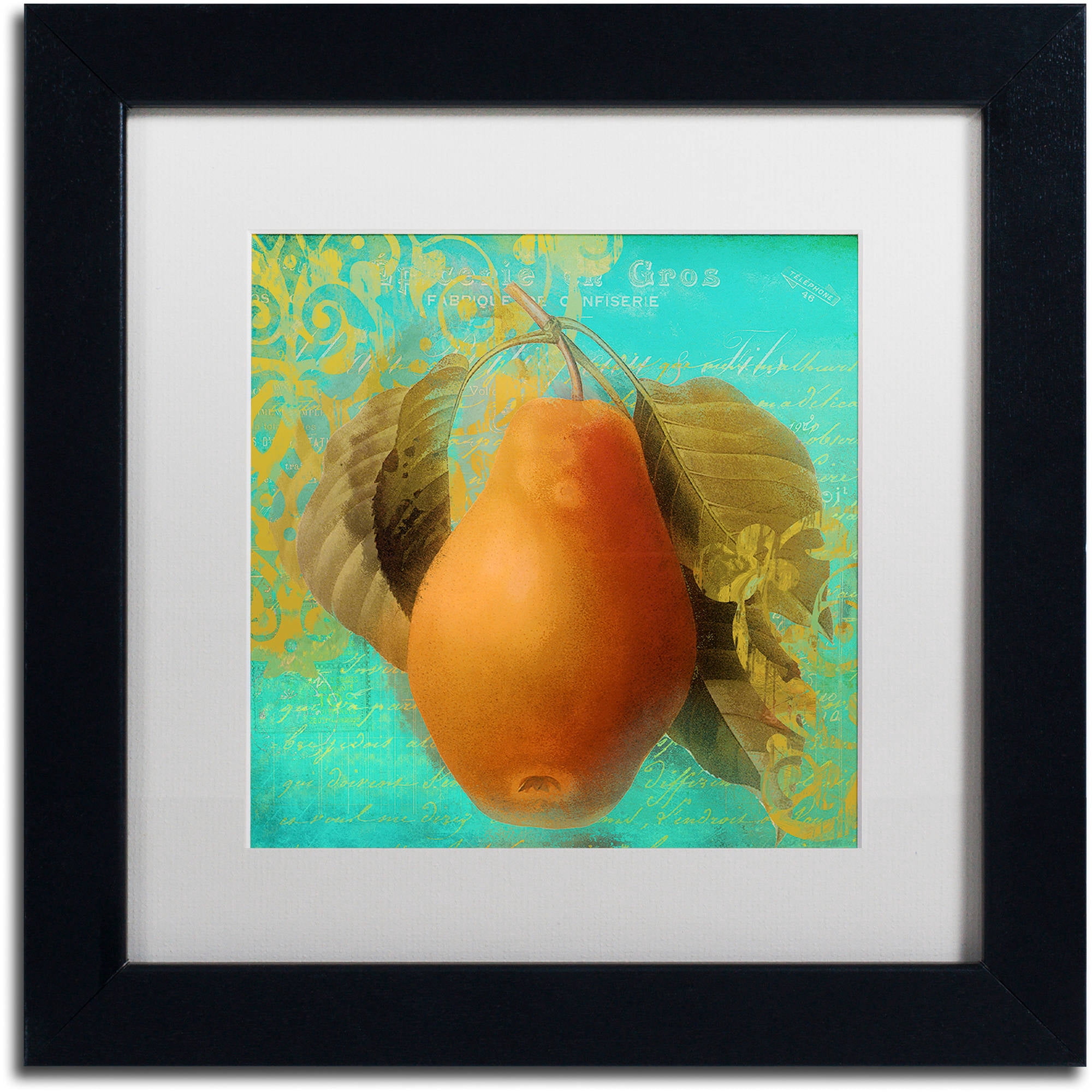Trademark Fine Art "Glowing Fruits IV" Canvas Art by Color Bakery White Matte, Black Frame