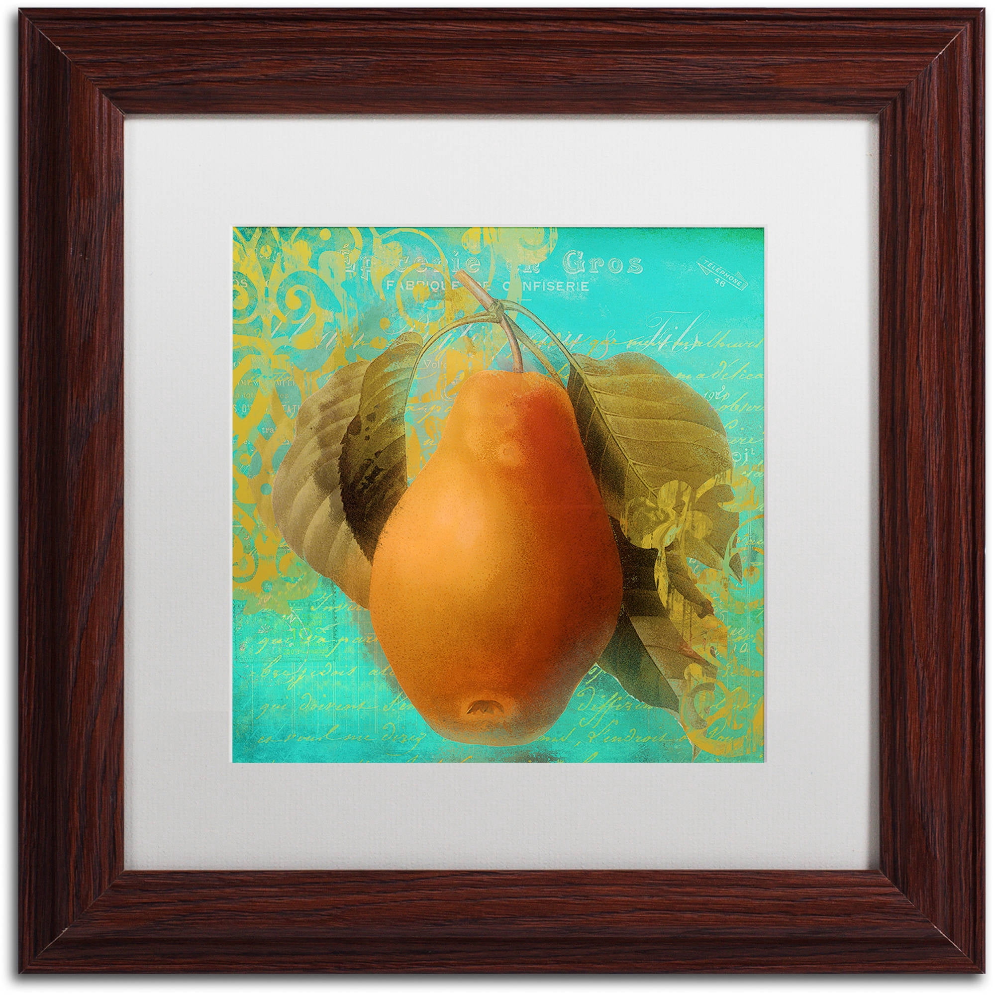 Trademark Fine Art "Glowing Fruits IV" Canvas Art by Color Bakery White Matte, Wood Frame