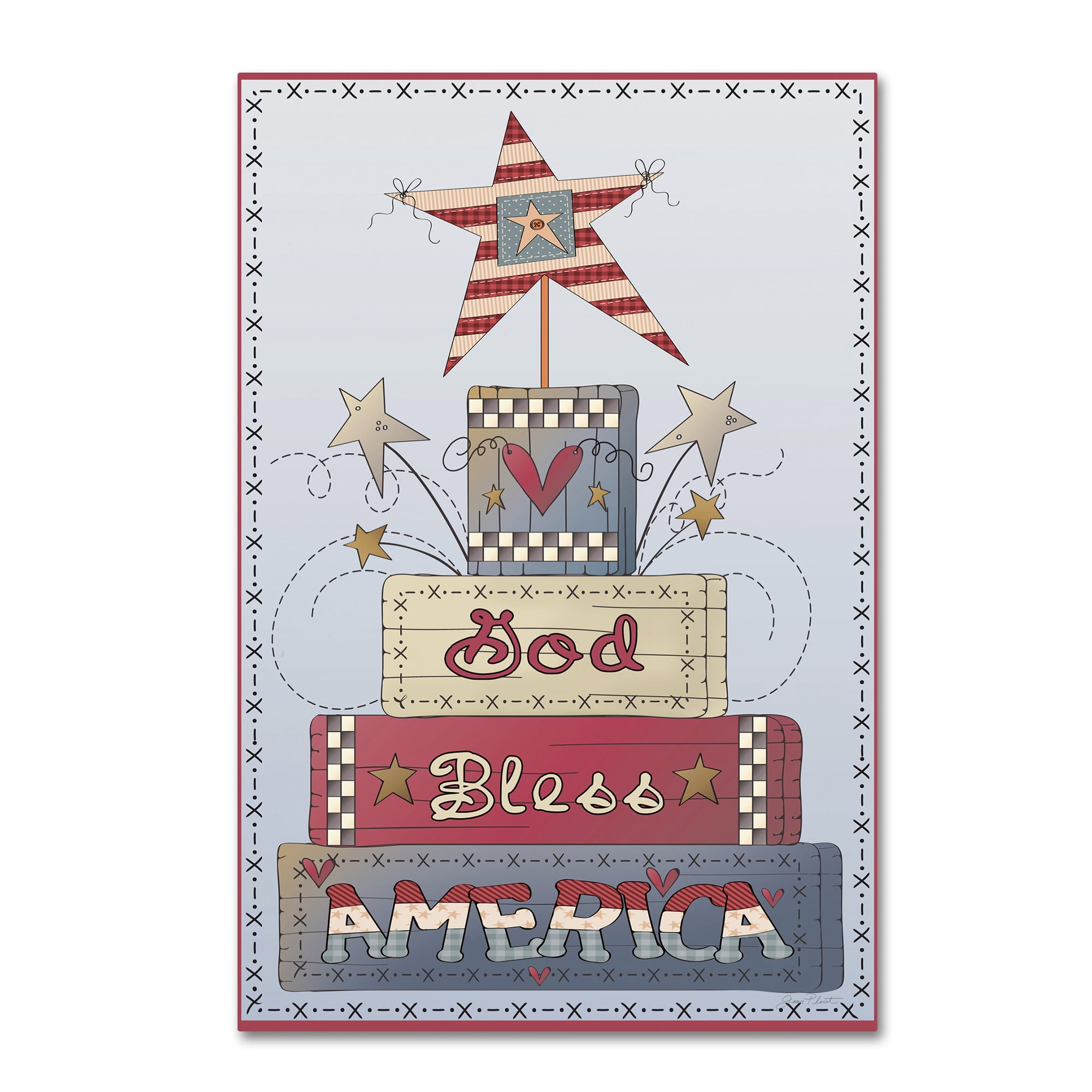 Trademark Fine Art 'God Bless America' Canvas Art by Jean Plout