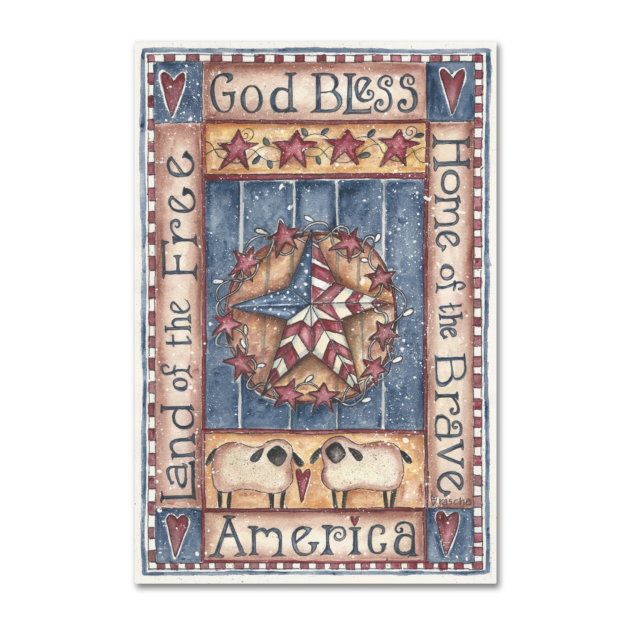 Trademark Fine Art 'God Bless America Home of The Brave' Canvas Art by Shelly Rasche