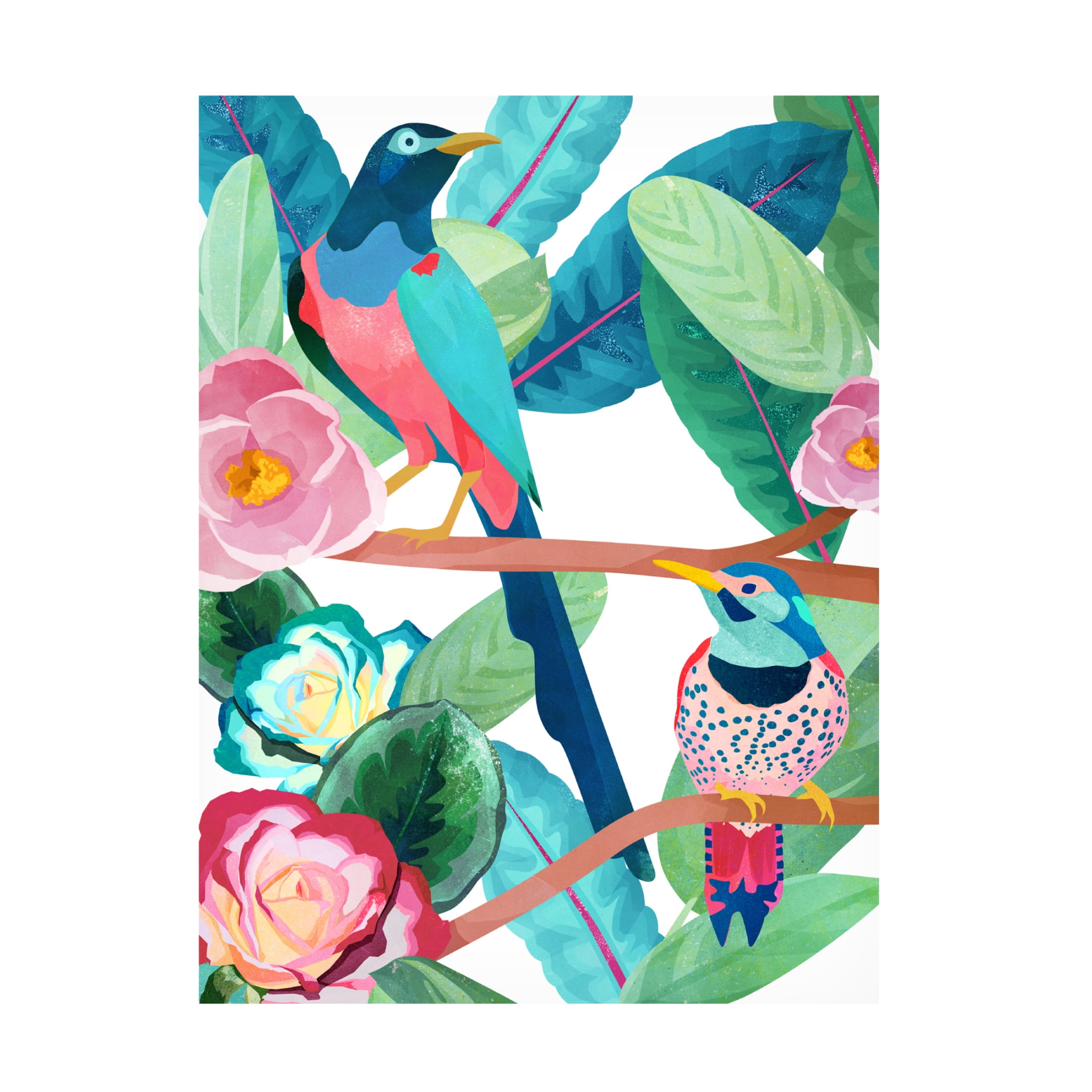 Trademark Fine Art Goed Blauw  Birds of Spring Canvas Wall Art
