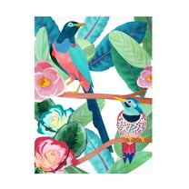 Trademark Fine Art Goed Blauw Birds of Spring Canvas Wall Art