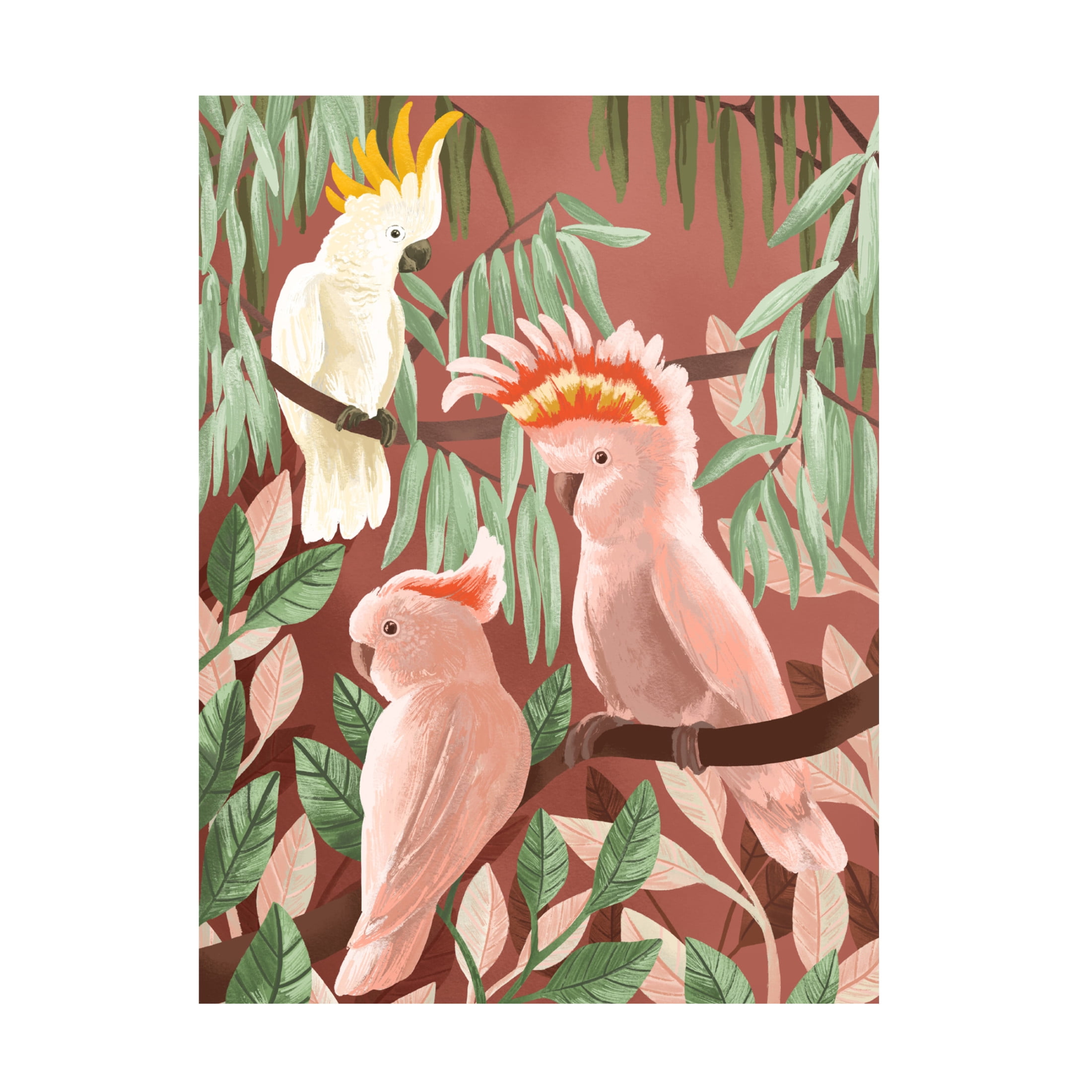 Trademark Fine Art Goed Blauw  Cockatoos Canvas Wall Art