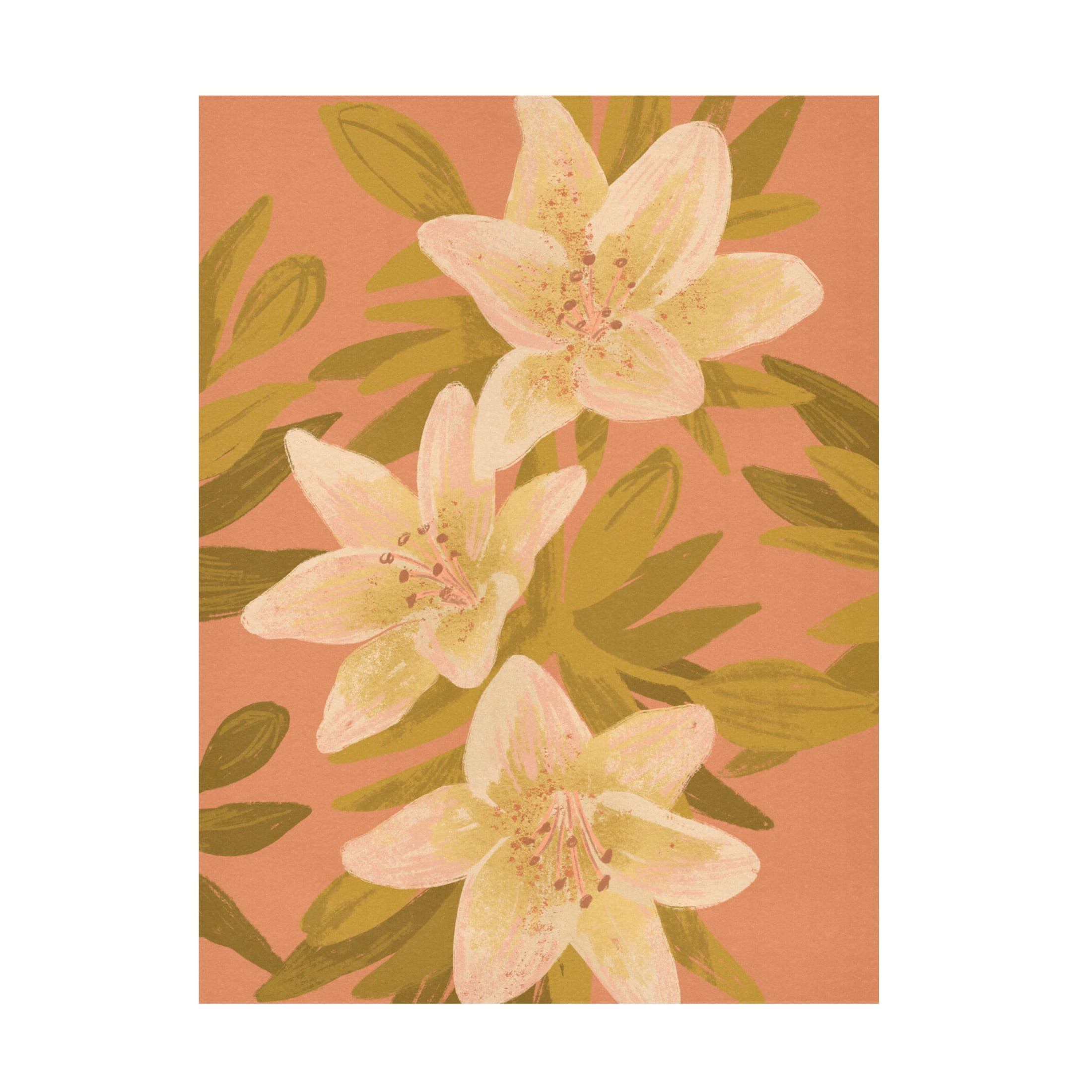Trademark Fine Art Goed Blauw  Lilies Canvas Wall Art