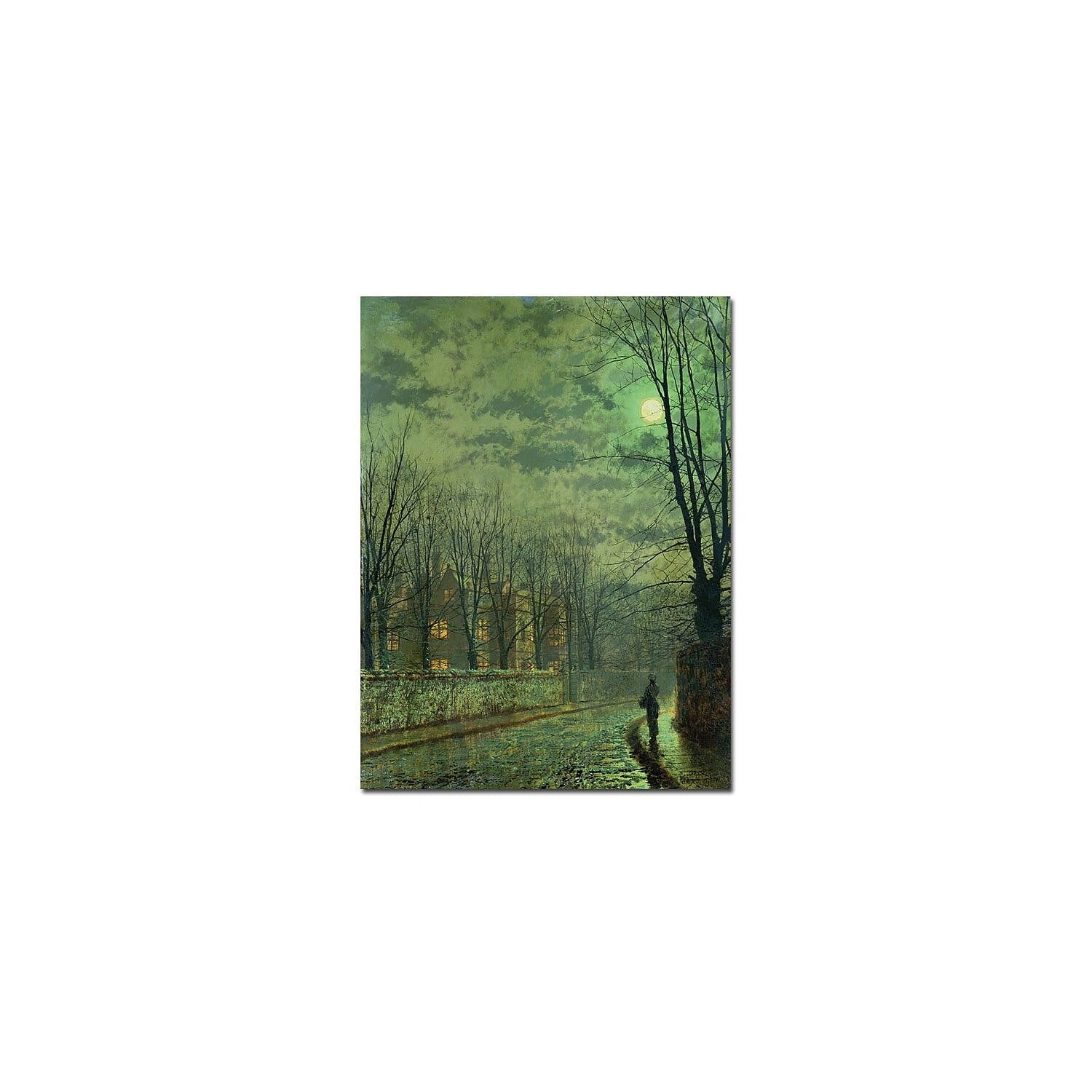 Going Home by Moonlight Canvas Art with Natural Wood Frame