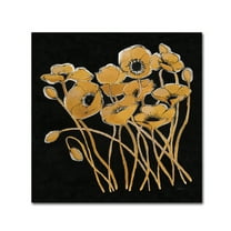 Trademark Fine Art 'Gold Black Line Poppies I v2' Canvas Art by Shirley Novak