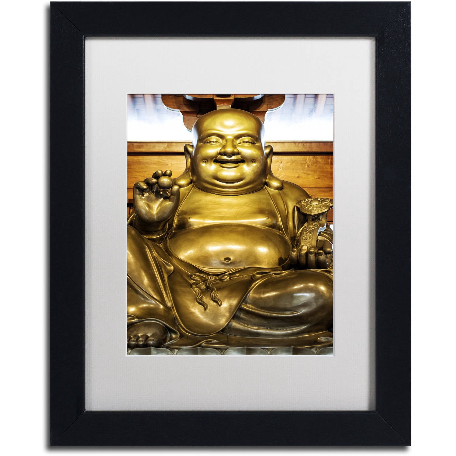 Trademark Fine Art "Gold Buddha" Canvas Art by Philippe Hugonnard, White Matte, Black Frame
