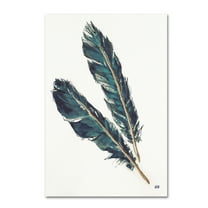 Trademark Fine Art 'Gold Feathers III Indigo' Canvas Art by Chris Paschke