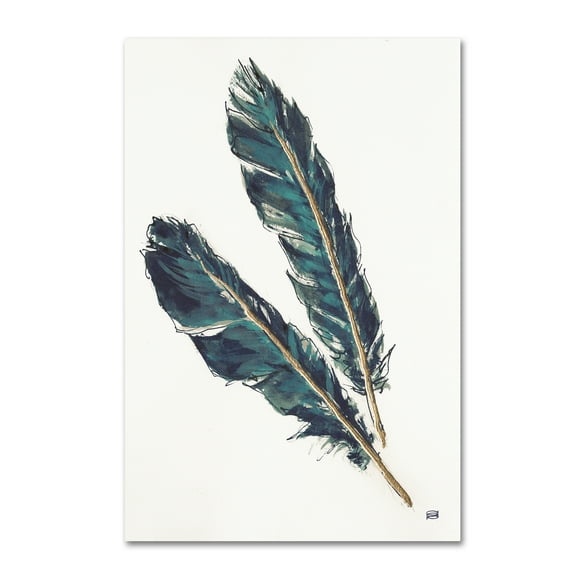 Trademark Fine Art 'Gold Feathers III Indigo' Canvas Art by Chris Paschke