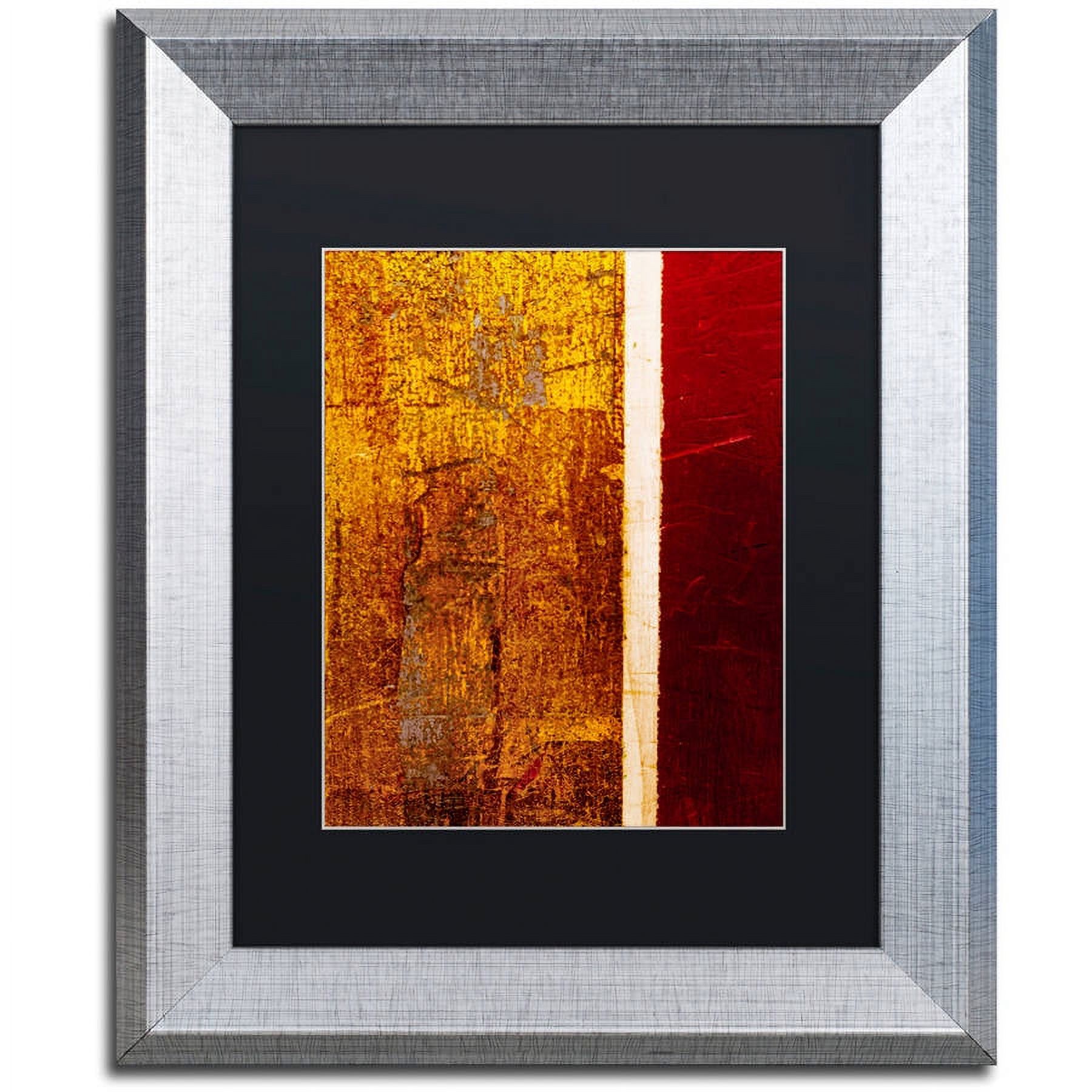 Trademark Fine Art "Gold Flakes" Canvas Art by Claire Doherty, Black Matte, Silver Frame