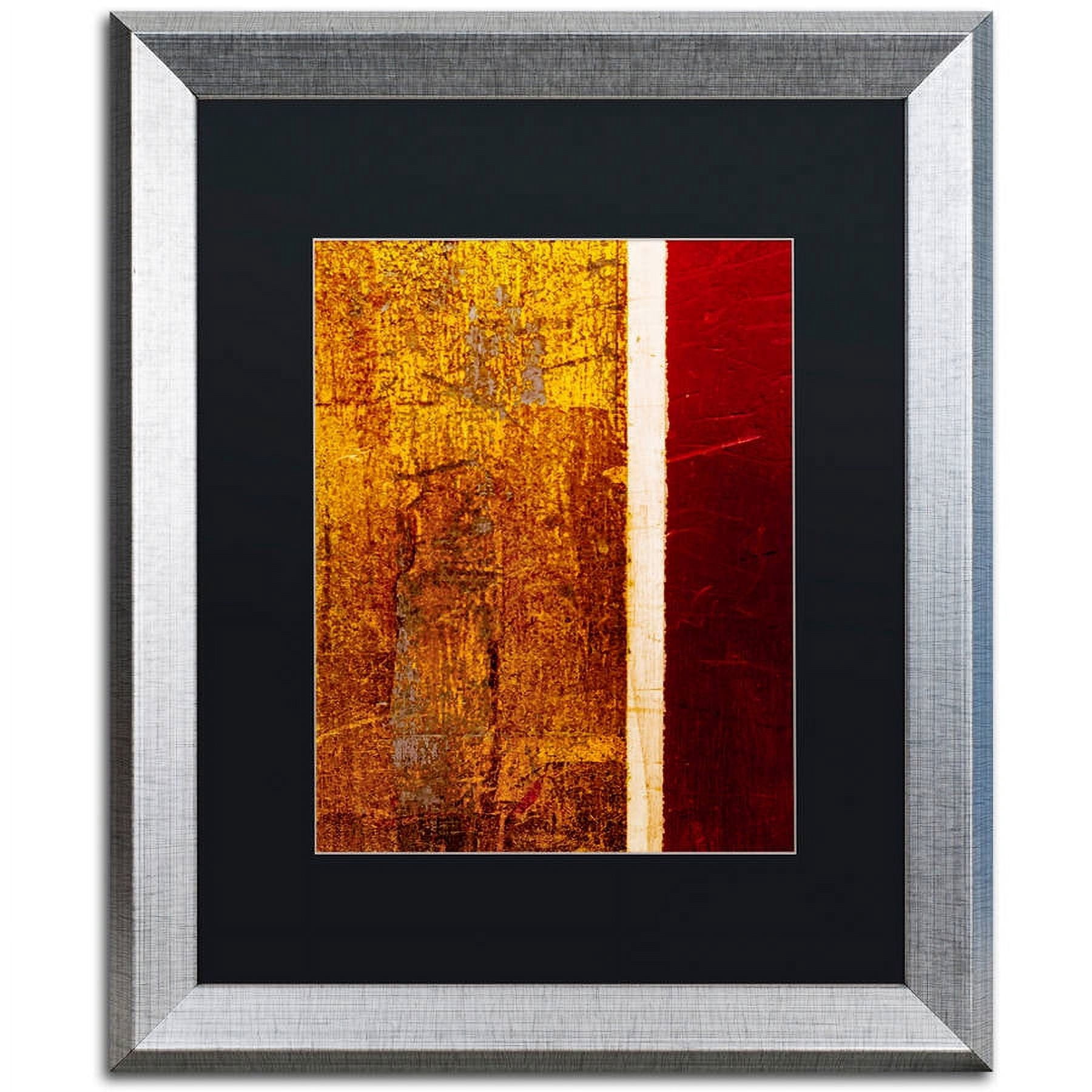 Trademark Fine Art "Gold Flakes" Canvas Art by Claire Doherty, Black Matte, Silver Frame