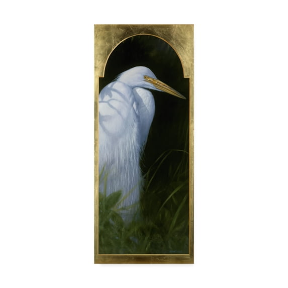 Trademark Fine Art 'Gold Frame Egret' Canvas Art by Michael Jackson