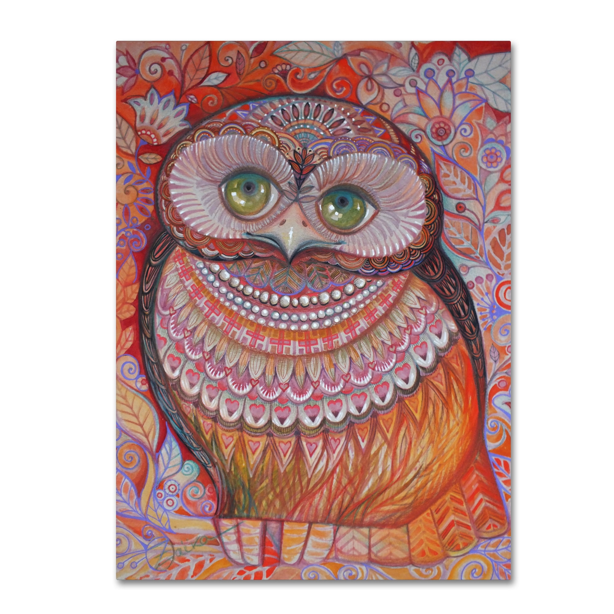 Trademark Fine Art 'Gold Honew Owl' Canvas Art by Oxana Ziaka