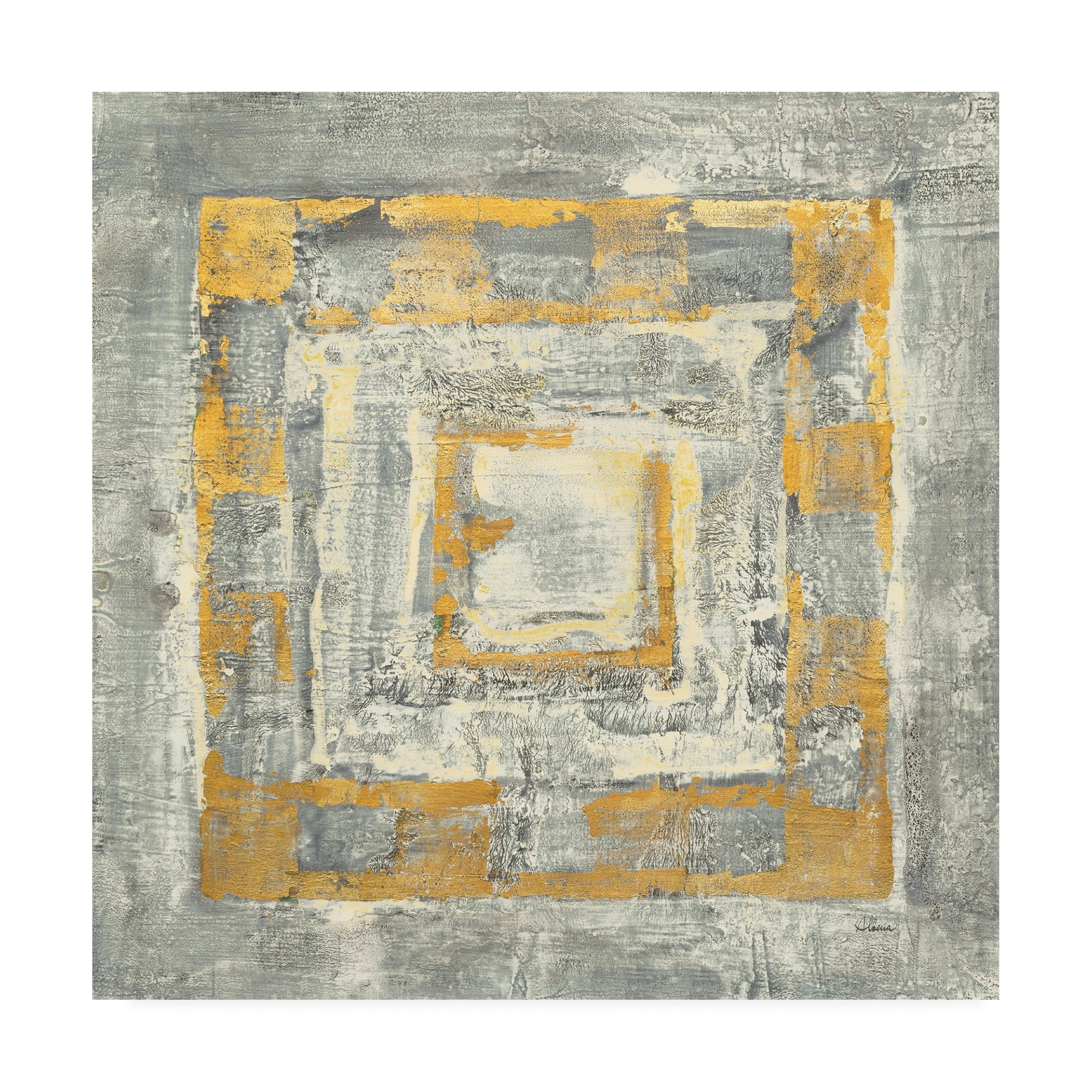 Trademark Fine Art 'Gold Tapestry Ii Gold And White' Canvas Art by Albena Hristova