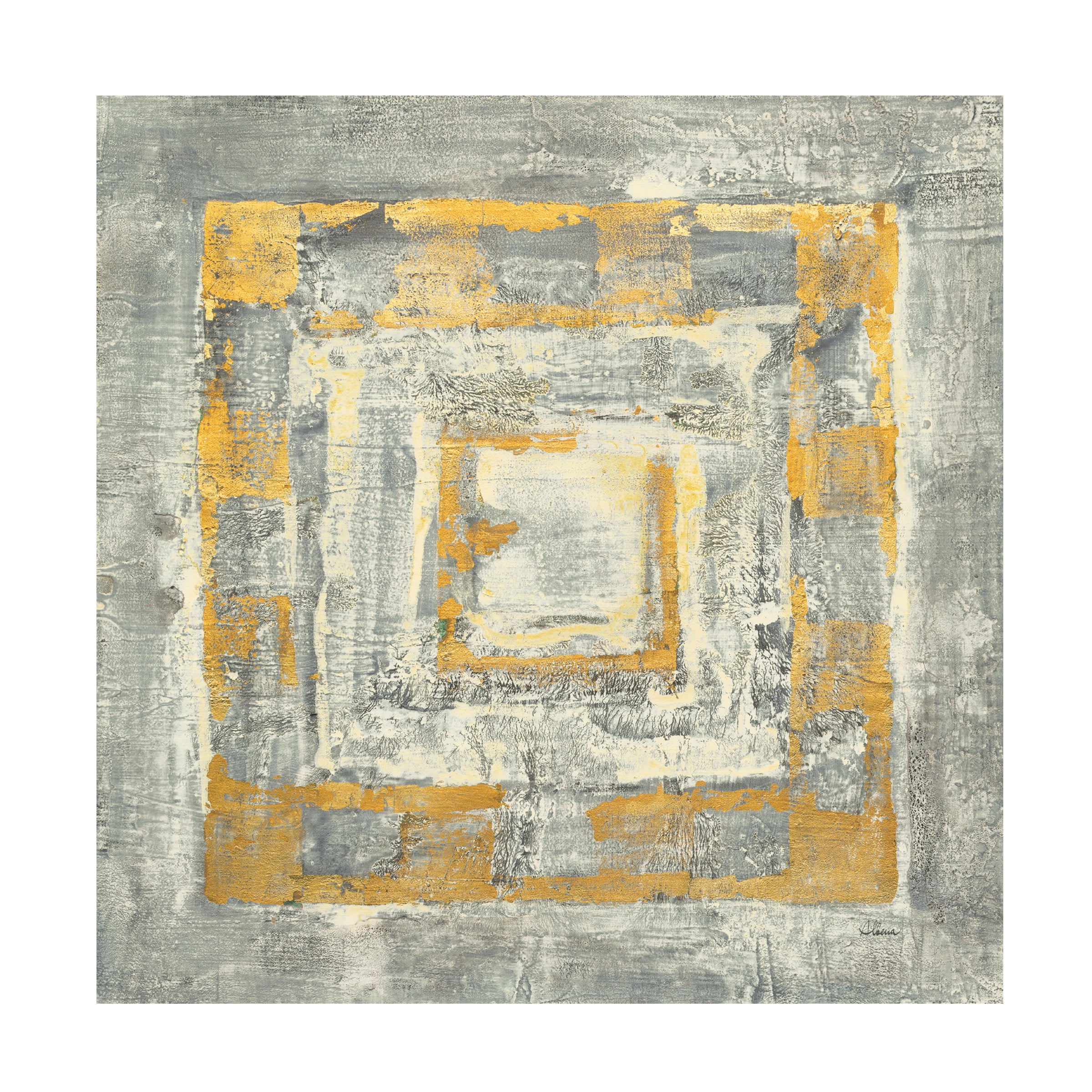 Trademark Fine Art 'Gold Tapestry Ii Gold And White' Canvas Art by Albena Hristova