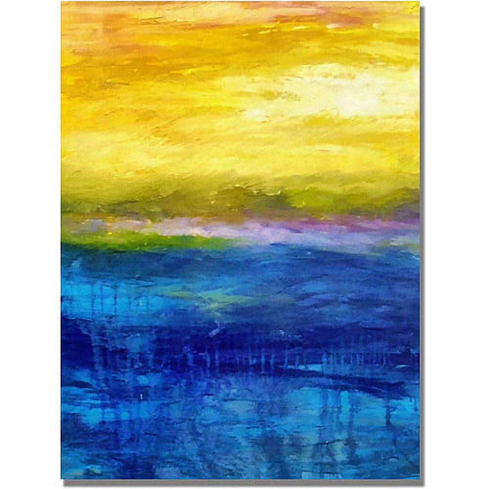 Trademark Fine Art "Gold and Pink Sunset" Canvas Art by Michelle Calkins