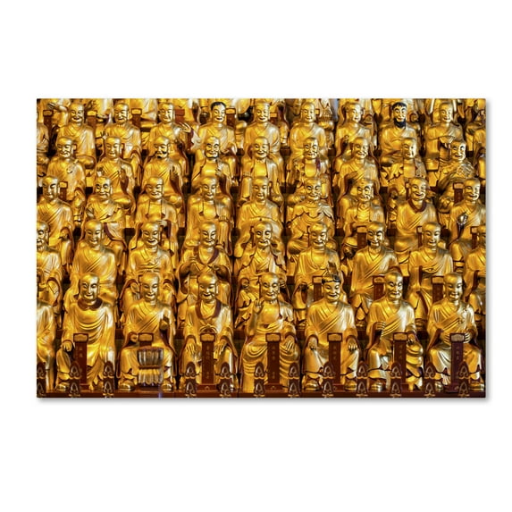 Trademark Fine Art 'Golden Buddhas' Canvas Art by Philippe Hugonnard