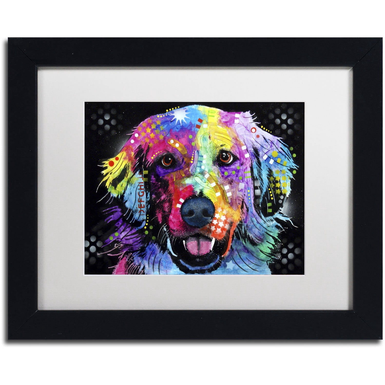 Trademark Fine Art "Golden" Canvas Art by Dean Russo, White Matte, Black Frame
