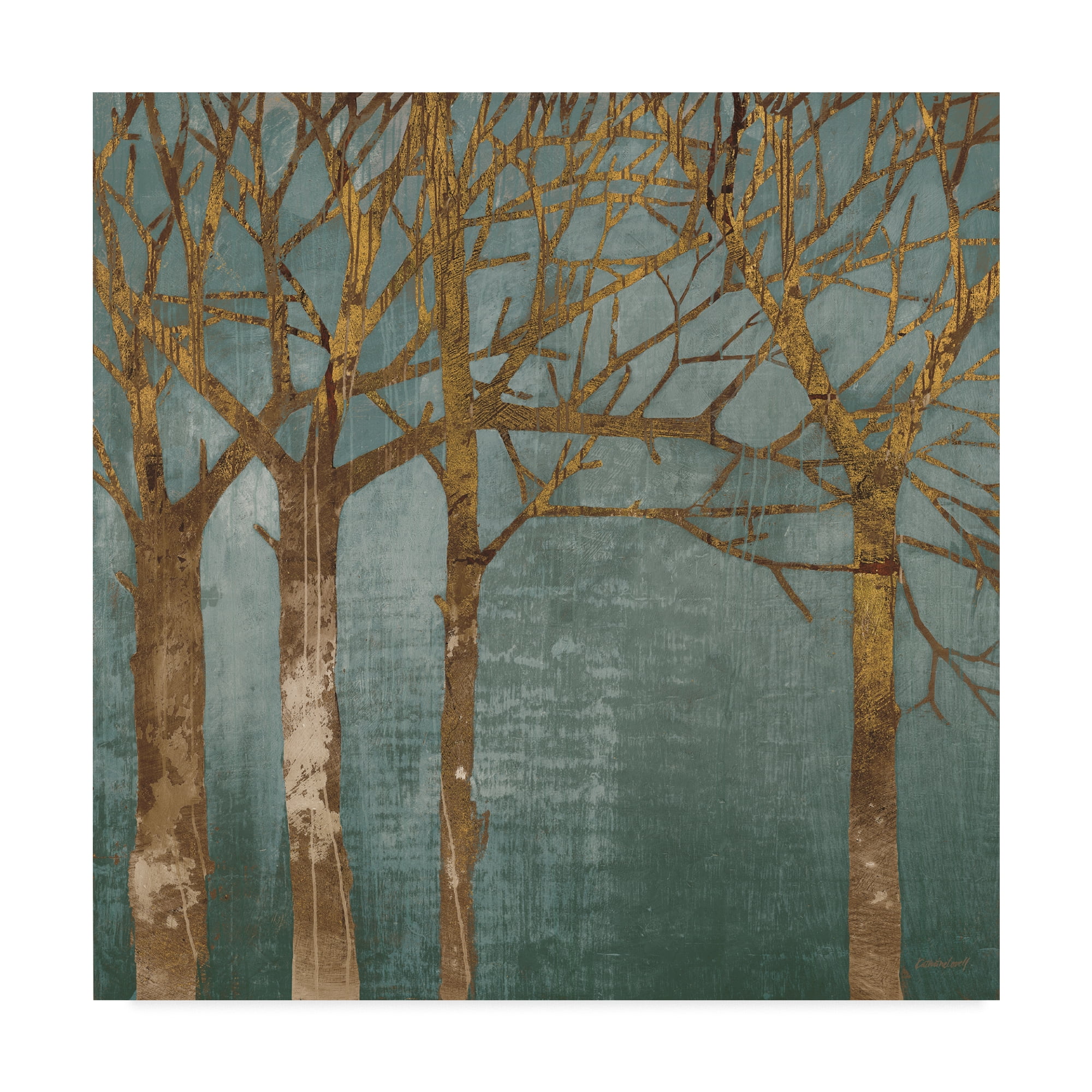 Trademark Fine Art 'Golden Day Turquoise' Canvas Art by Kathrine Lovell