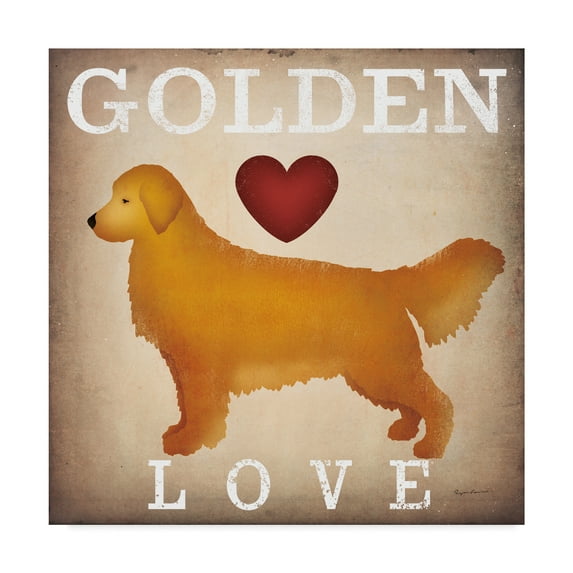 Trademark Fine Art 'Golden Dog Love I' Canvas Art by Ryan Fowler