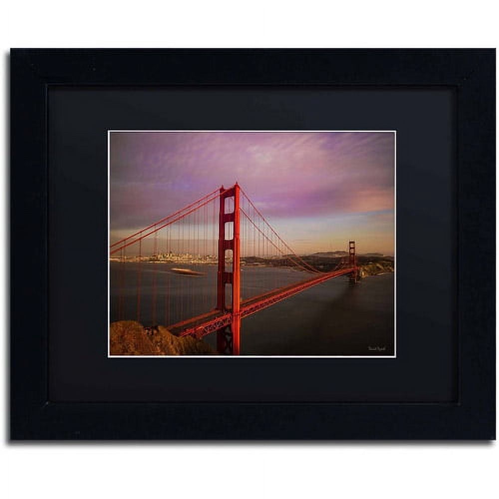 Trademark Fine Art "Golden Gate Bridge" Canvas Art by David Ayash, Black Matte, Black Frame
