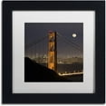 thumbnail image 1 of Trademark Fine Art "Golden Gate and Moon" Canvas Art by Moises Levy White Matte, Black Frame, 1 of 5